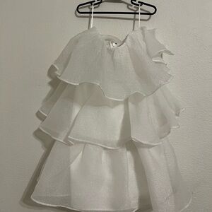 Stunning White Ruffle Dress